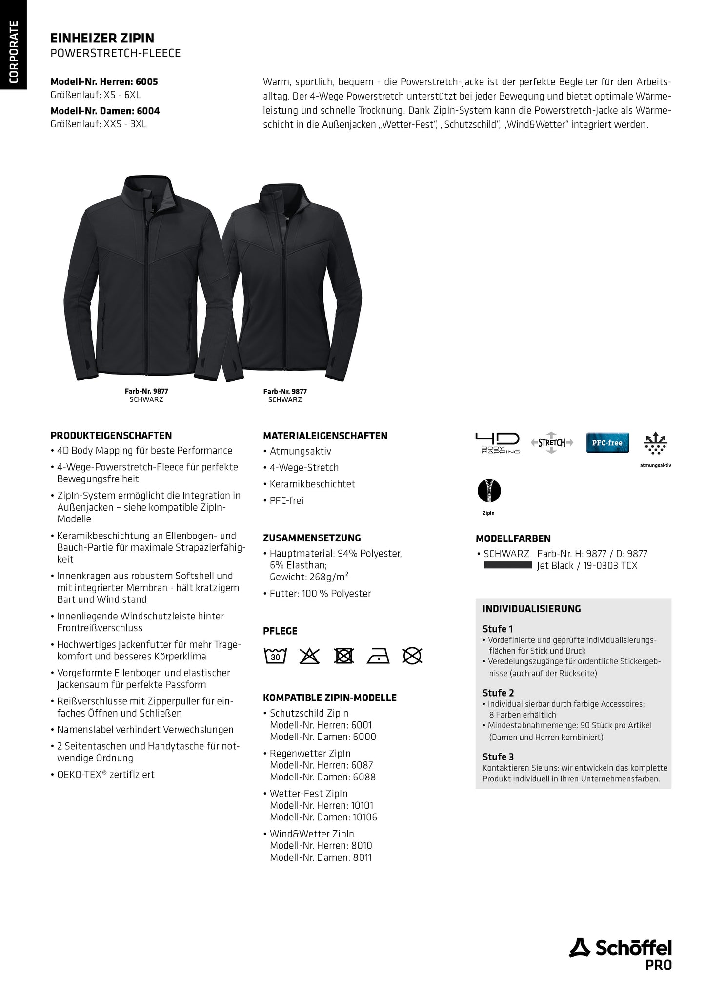 Einheizer ZipIn Herren | POWERSTRETCH-FLEECE