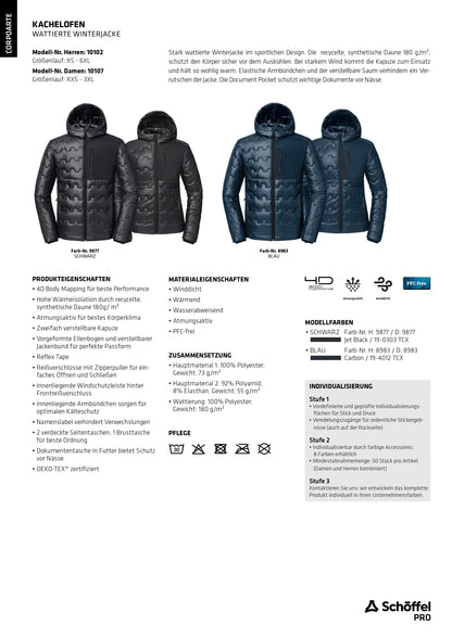 Poêles en faïence hommes | VESTE D'HIVER REMBOURRÉE