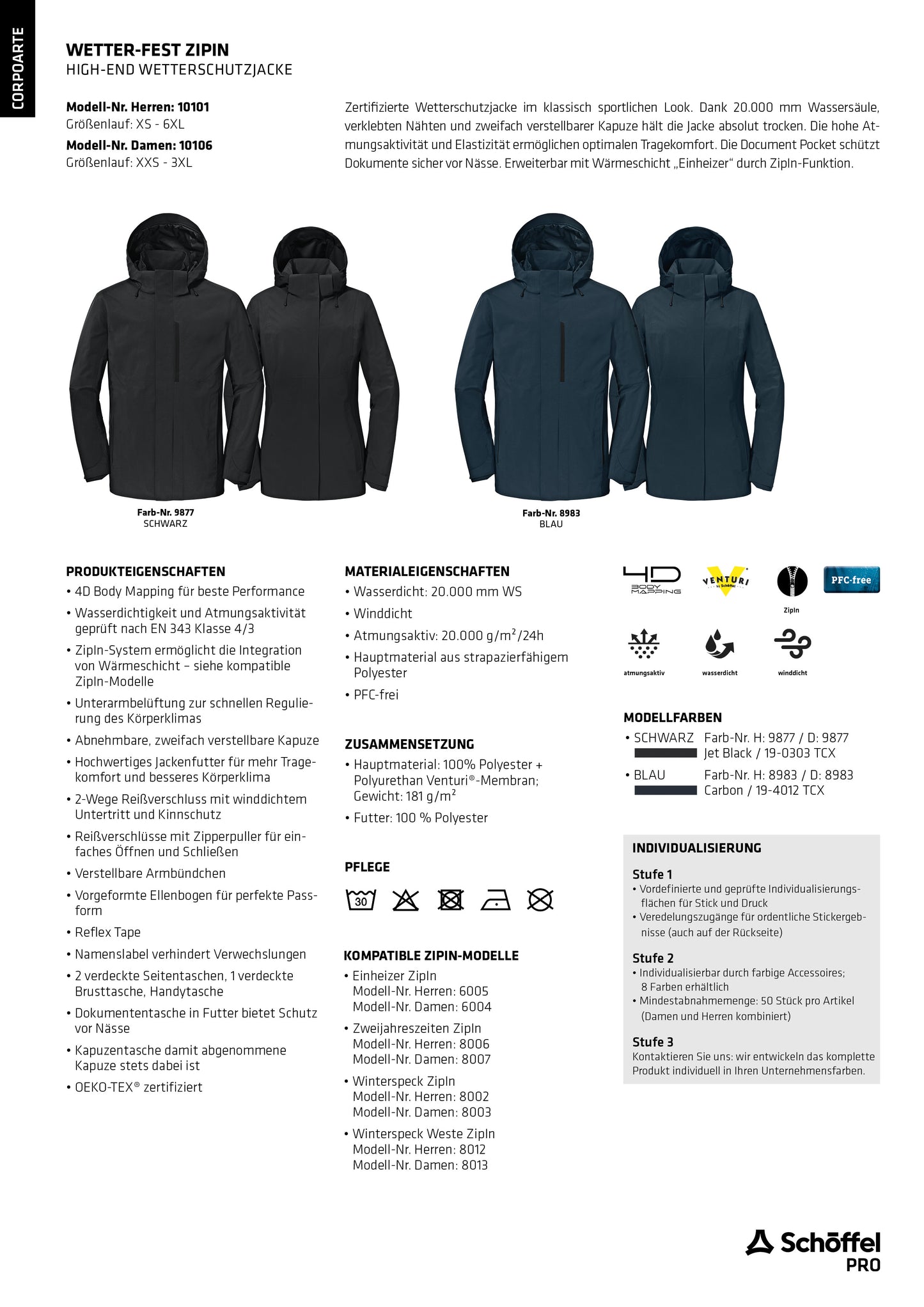 Wetter-Fest ZipIn Damen | HIGH-END WETTERSCHUTZJACKE