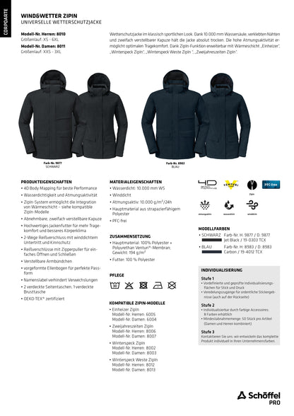 Vent et météo ZipIn Femme | VESTE DE PROTECTION CONTRE LES INTEMPÉRIES CLASSIQUE