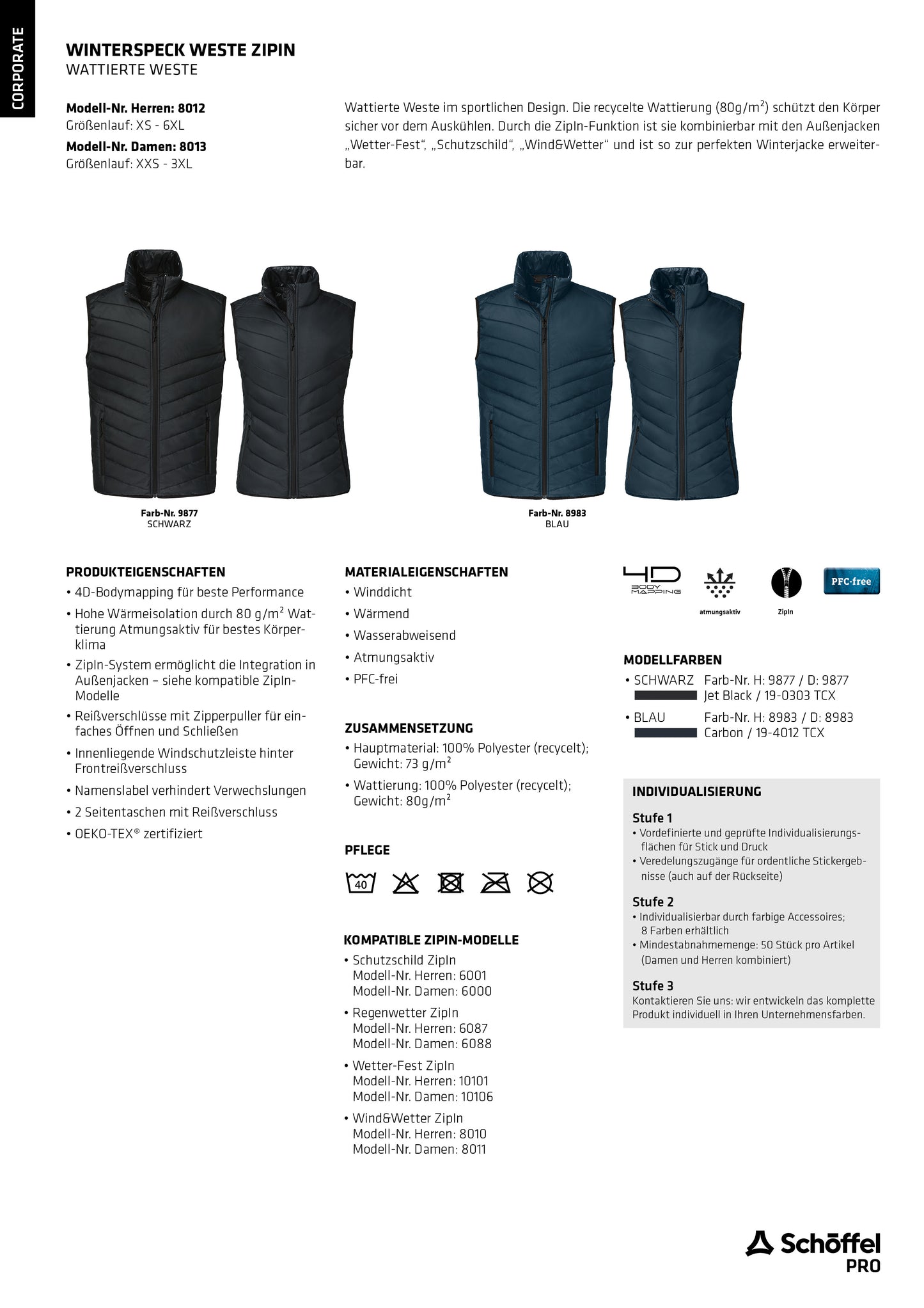 Winterspeck Veste ZipIn Damen | WATTIERTE VESTE
